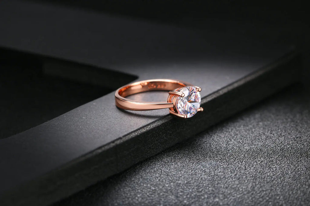 Rose Gold Zircon Stone Fashion Wedding Ring