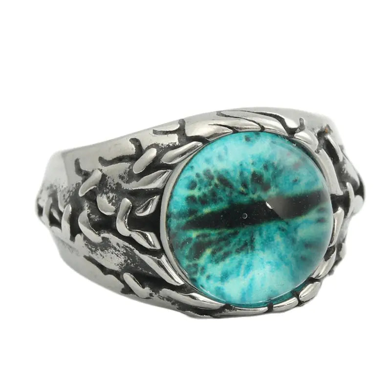 Titanium Steel Multicolor Stone Ring for Men 24058