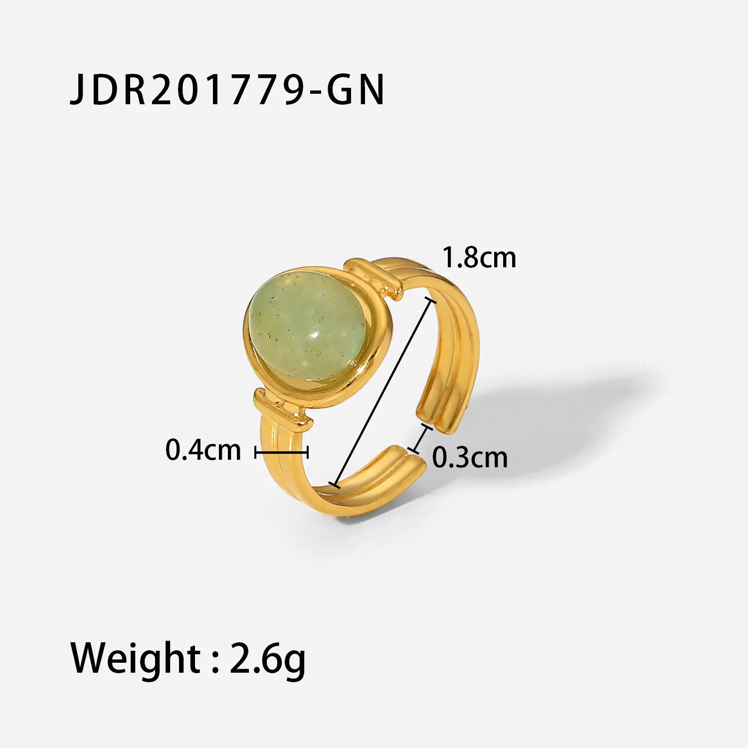 French Vintage Natural Stone Ring for Women in Titanium