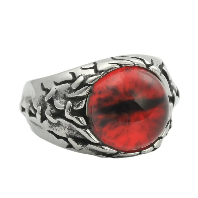 Titanium Steel Multicolor Stone Ring for Men 24058