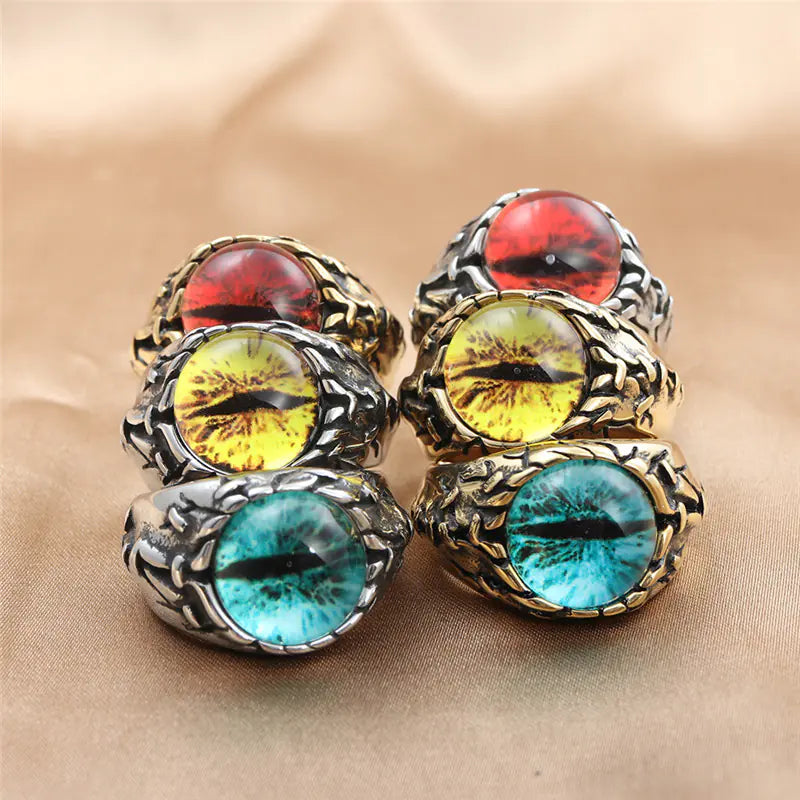 Titanium Steel Multicolor Stone Ring for Men 24058