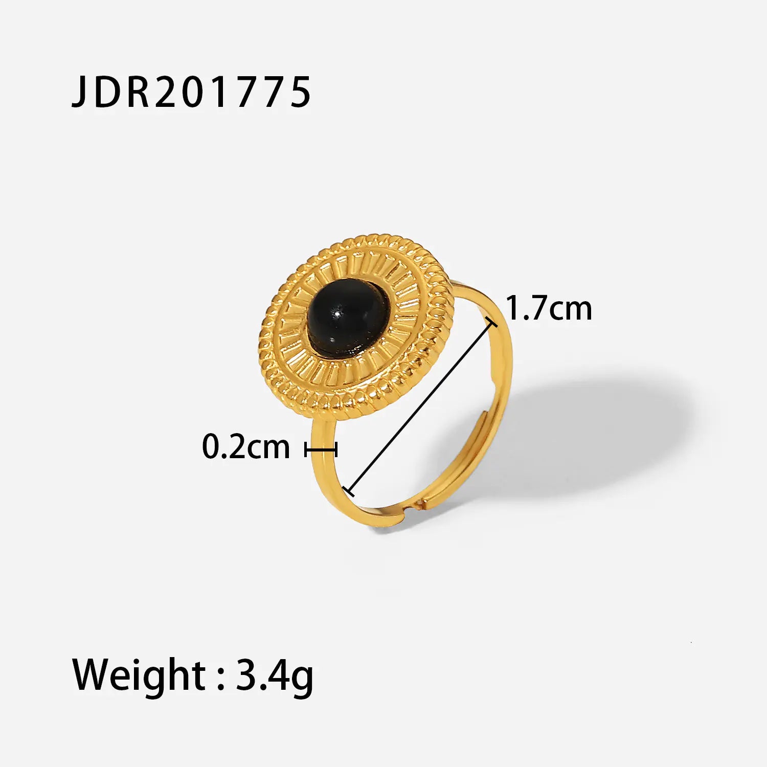 French Vintage Natural Stone Ring for Women in Titanium