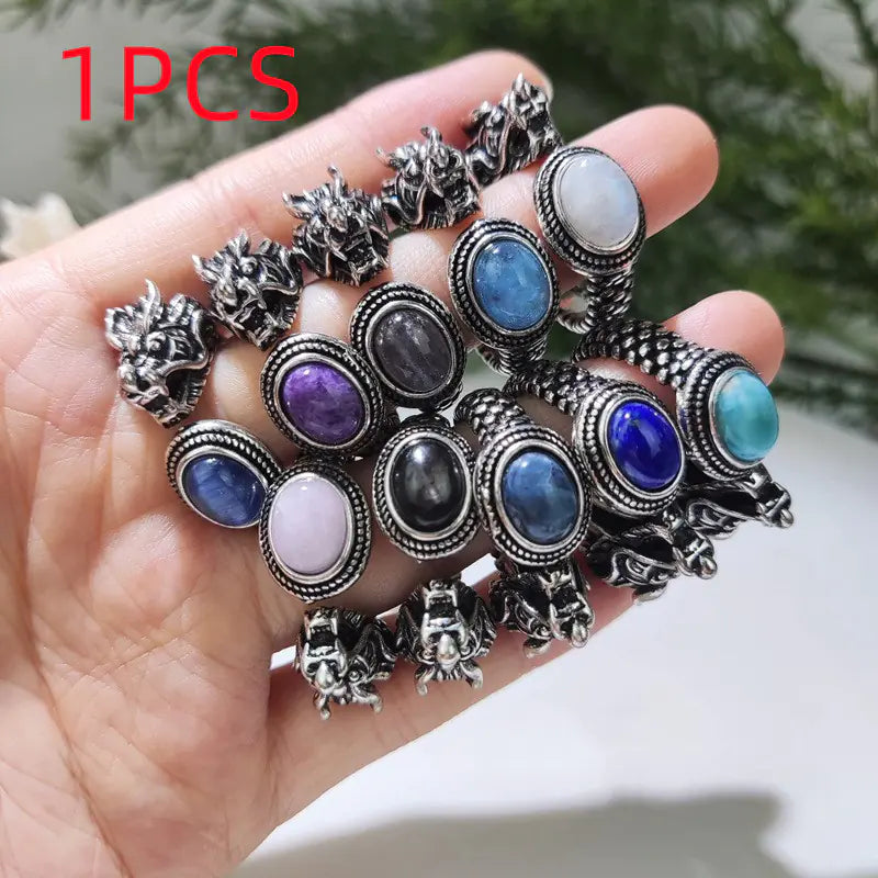 Glitter Stone Charoite Ring with Fashionable Design