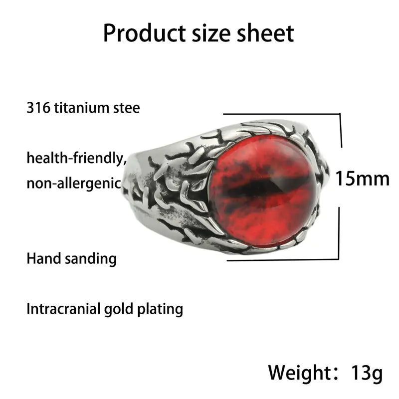 Titanium Steel Multicolor Stone Ring for Men 24058