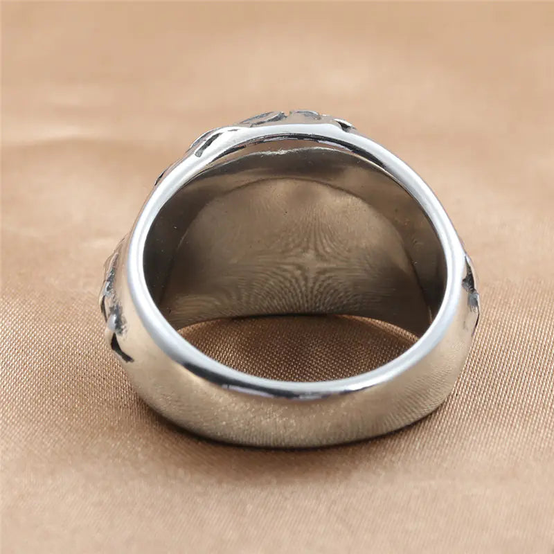 Titanium Steel Multicolor Stone Ring for Men 24058