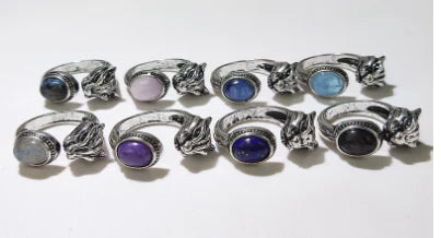 Glitter Stone Charoite Ring with Fashionable Design